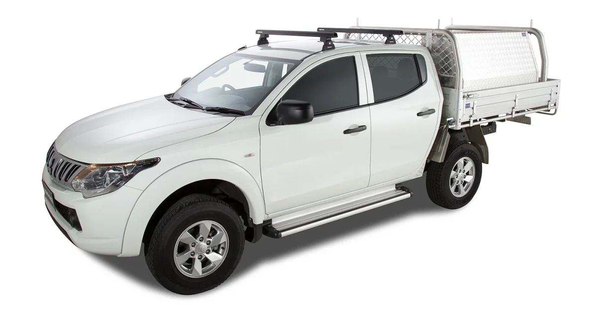 Kit 2 barres de toit noire 1250 mm Heavy Duty RLT600 Ditch Mount Mitsubishi L200 Gen V MQ/MR 2015+ - RHINO-RACK – Image 4